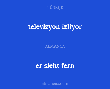 televizyon izliyor - er sieht fern