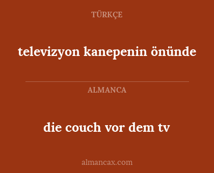 die couch vor dem tv - televizyon kanepenin önünde