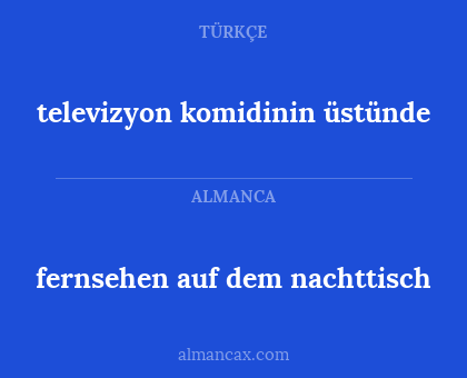 televizyon komidinin üstünde - fernsehen auf dem nachttisch
