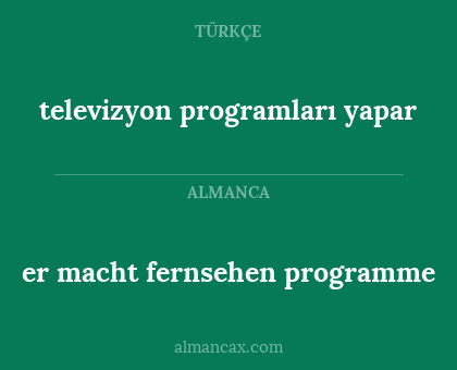 televizyon programları yapar - er macht fernsehen programme