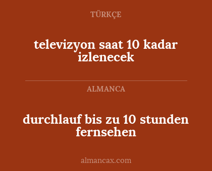 televizyon saat 10 kadar izlenecek - durchlauf bis zu 10 stunden fernsehen