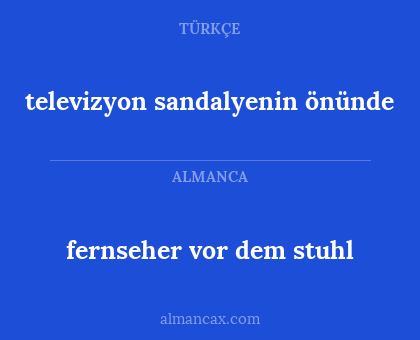 fernseher vor dem stuhl - televizyon sandalyenin önünde