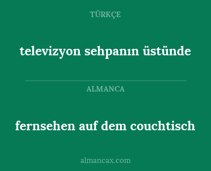 televizyon sehpanın üstünde - fernsehen auf dem couchtisch