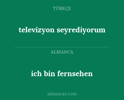 ich bin fernsehen - televizyon seyrediyorum