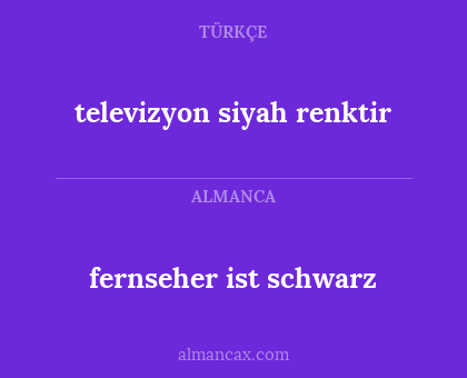 fernseher ist schwarz - televizyon siyah renktir