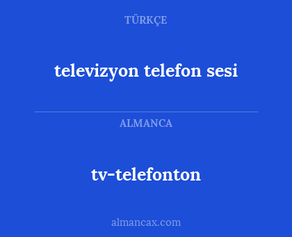 televizyon telefon sesi - tv-telefonton