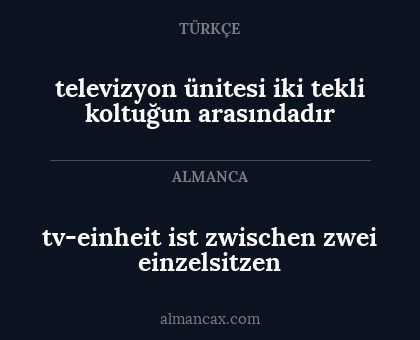 televizyon ünitesi iki tekli koltuğun arasındadır - tv-einheit ist zwischen zwei einzelsitzen