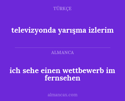 televizyonda yarışma izlerim - ich sehe einen wettbewerb im fernsehen