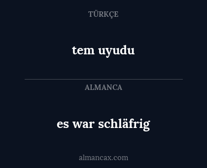 es war schläfrig - tem uyudu