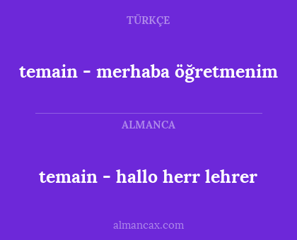 temain - hallo herr lehrer - temain - merhaba öğretmenim