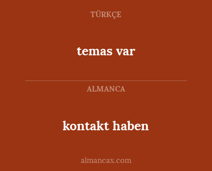kontakt haben - temas var