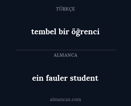 tembel bir öğrenci - ein fauler student