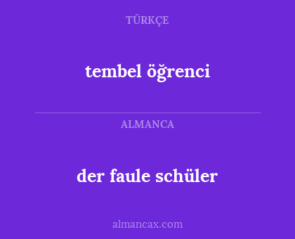 der faule schüler - tembel öğrenci