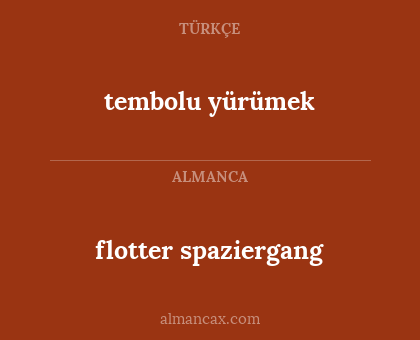 flotter spaziergang - tembolu yürümek