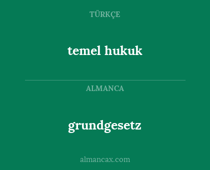 grundgesetz - temel hukuk