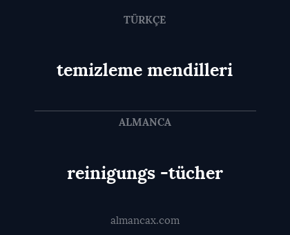 temizleme mendilleri - reinigungs -tücher