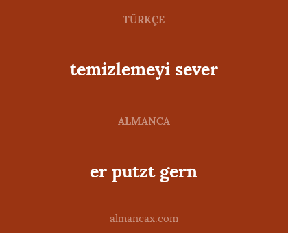 temizlemeyi sever - er putzt gern
