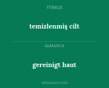 temizlenmiş cilt - gereinigt haut