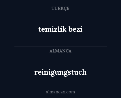 reinigungstuch - temizlik bezi