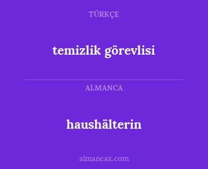temizlik görevlisi - haushälterin
