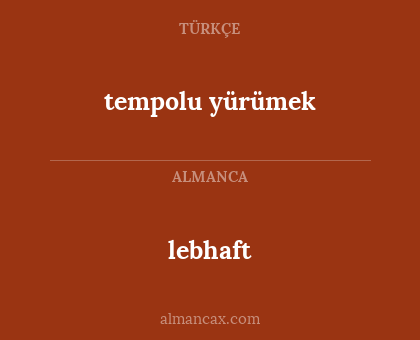 lebhaft - tempolu yürümek