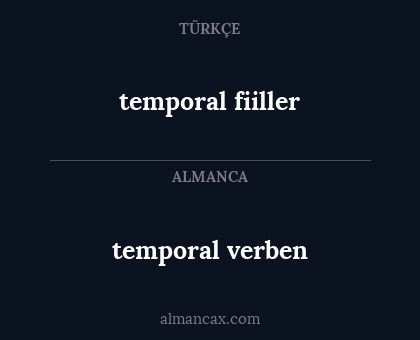temporal fiiller - temporal verben