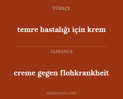 temre hastalığı için krem - creme gegen flohkrankheit