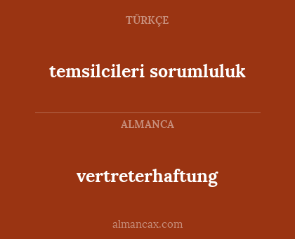 temsilcileri sorumluluk - vertreterhaftung