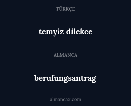 berufungsantrag - temyiz dilekce