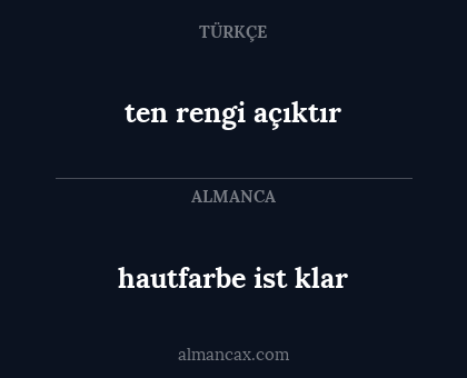 hautfarbe ist klar - ten rengi açıktır