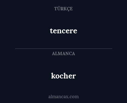 tencere - kocher