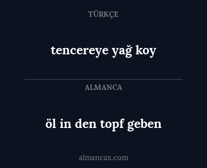 tencereye yağ koy - öl in den topf geben