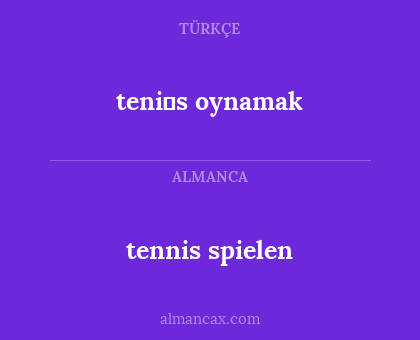 teni̇s oynamak - tennis spielen