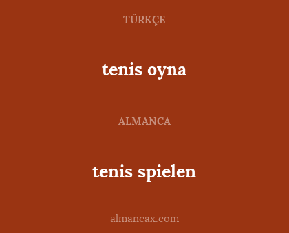 tenis oyna - tenis spielen