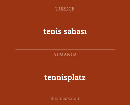 tenis sahası - tennisplatz