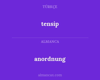 tensip - anordnung