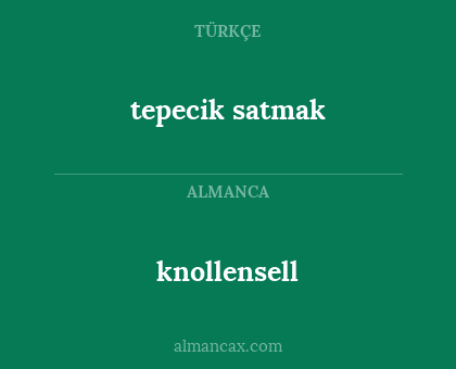 knollensell - tepecik satmak