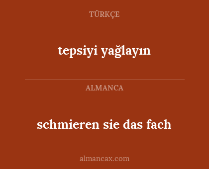 tepsiyi yağlayın - schmieren sie das fach