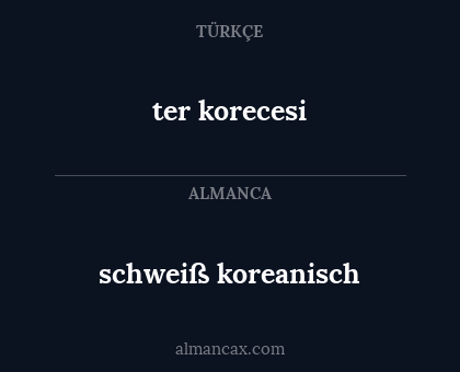 schweiß koreanisch - ter korecesi