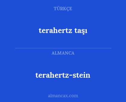 terahertz-stein - terahertz taşı