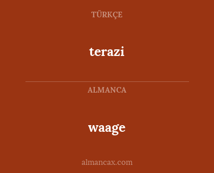 waage - terazi