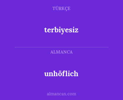 terbiyesiz - unhöflich