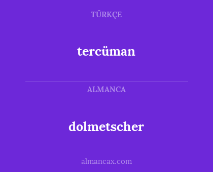 dolmetscher - tercüman