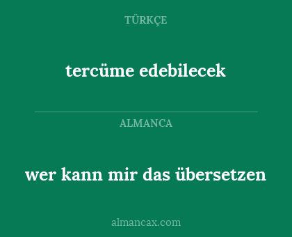 tercüme edebilecek - wer kann mir das übersetzen