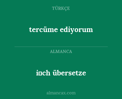 tercüme ediyorum - i̇ch übersetze