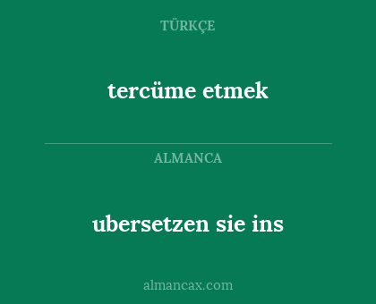 ubersetzen sie ins - tercüme etmek