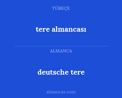 tere almancası - deutsche tere