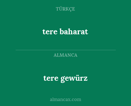 tere baharat - tere gewürz