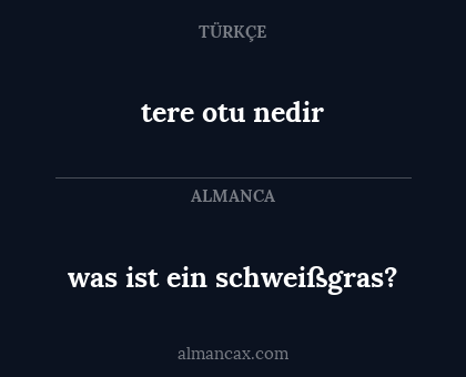 was ist ein schweißgras? - tere otu nedir
