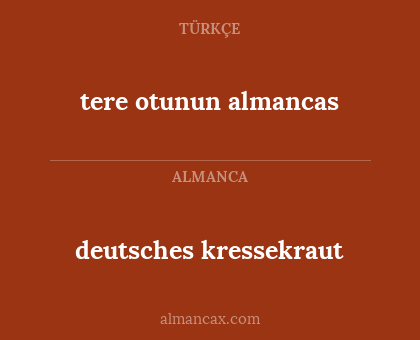 tere otunun almancas - deutsches kressekraut